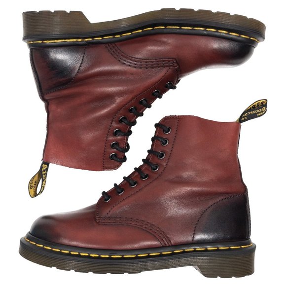 Dr. Martens Shoes - Dr Martens Pascal Cherry Red Antique Temperley Lace Up Boots Womens 8 Mens 7